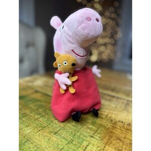Peppa Pig 2003 Ty Beanie Baby Holding Stuffed Animal Plush Vintage Collectible